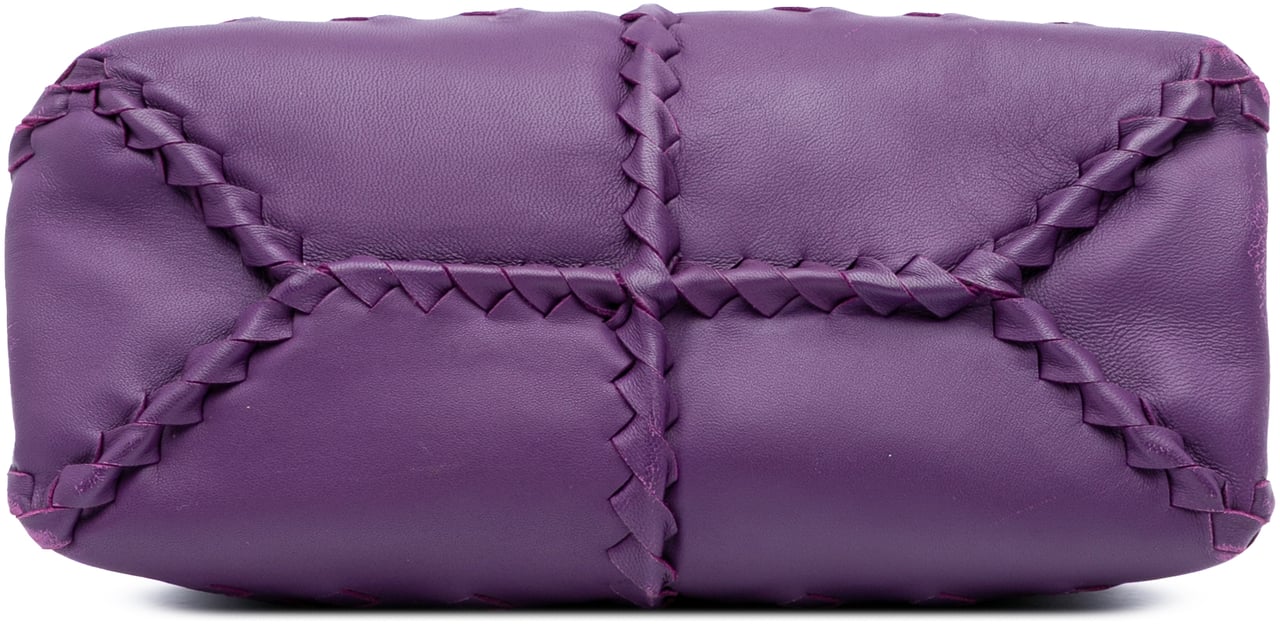 Bottega Veneta Nappa Intrecciato Napoli Satchel Paars