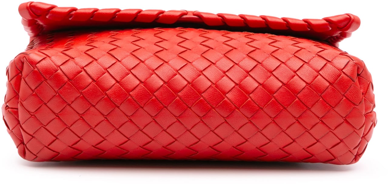 Bottega Veneta Baby Nappa Intrecciato Olimpia Crossbody Rood
