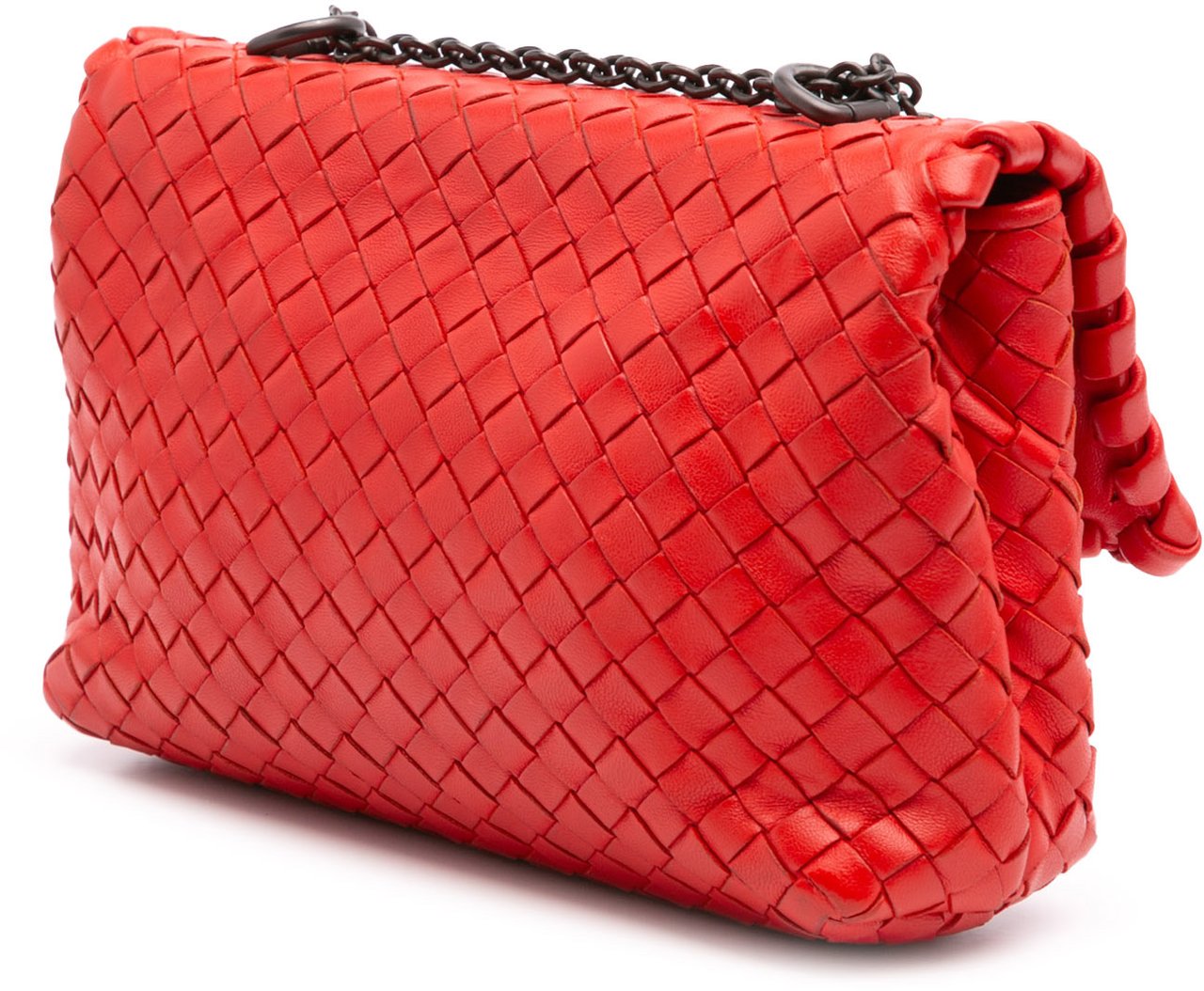 Bottega Veneta Baby Nappa Intrecciato Olimpia Crossbody Rood