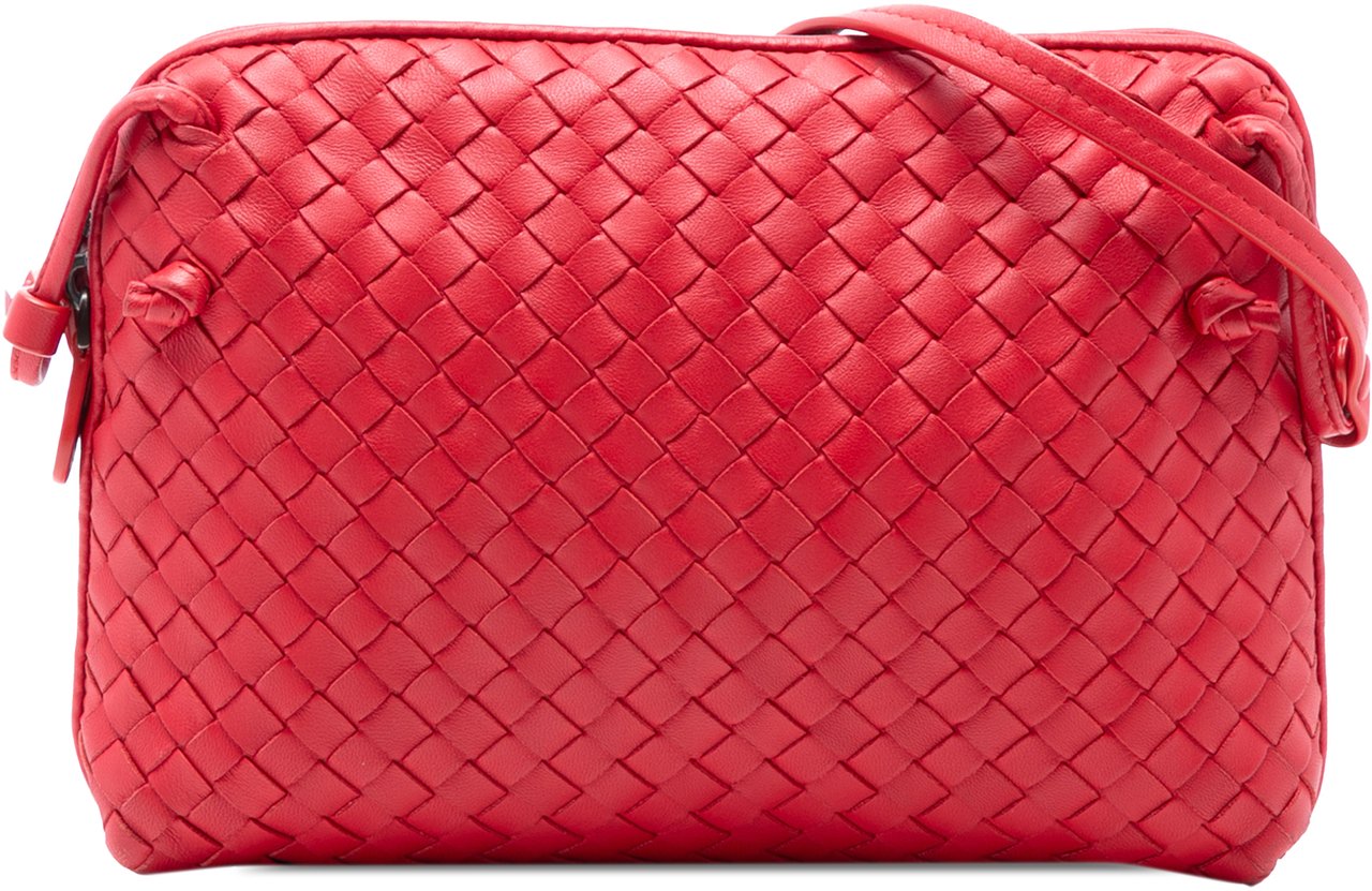 Bottega Veneta Nappa Intrecciato Nodini Crossbody Rood
