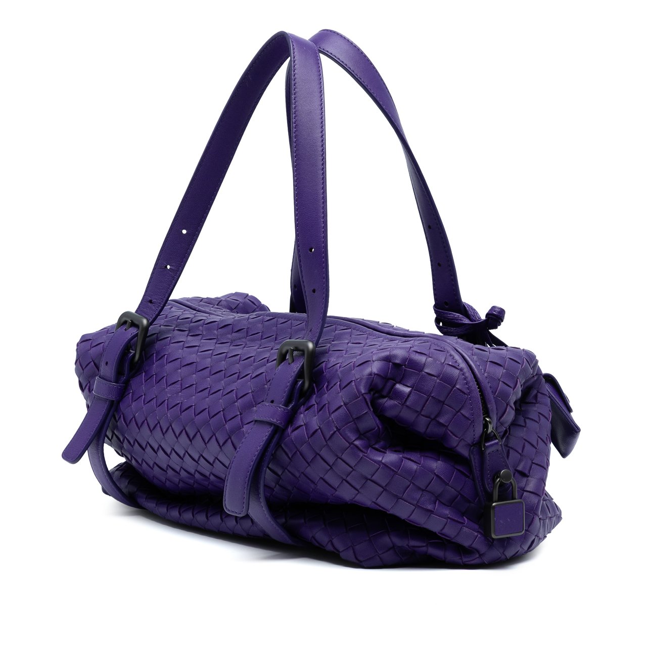 Bottega Veneta Nappa Intrecciato Montaigne Shoulder Bag Paars