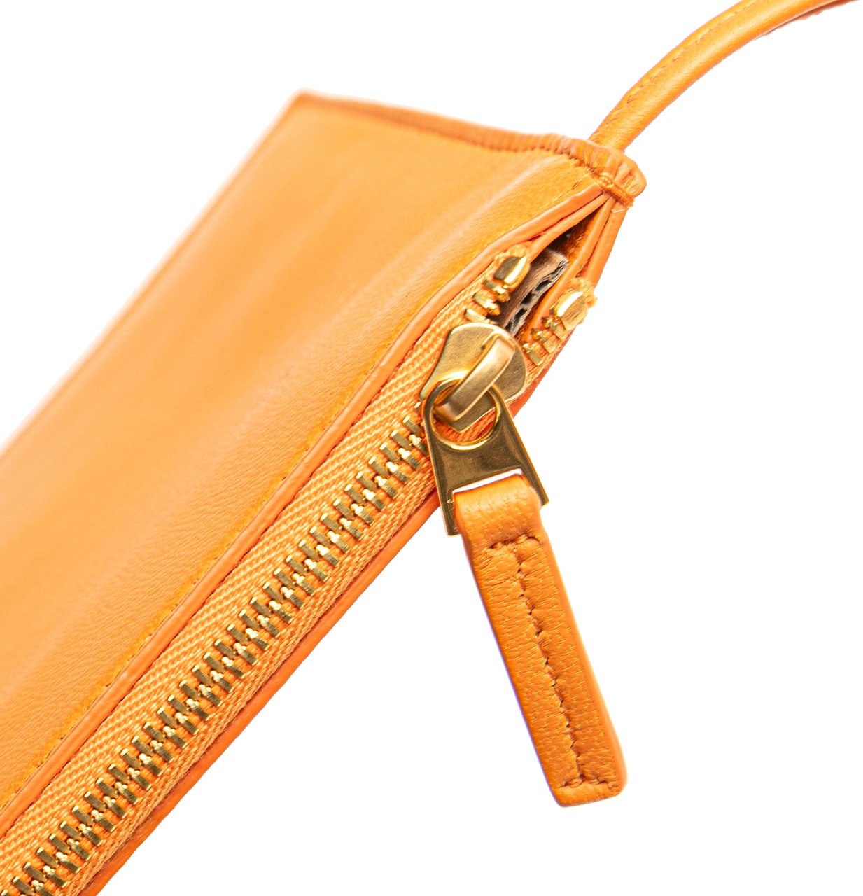 Bottega Veneta Small Shearling Intrecciato Arco Tote Oranje