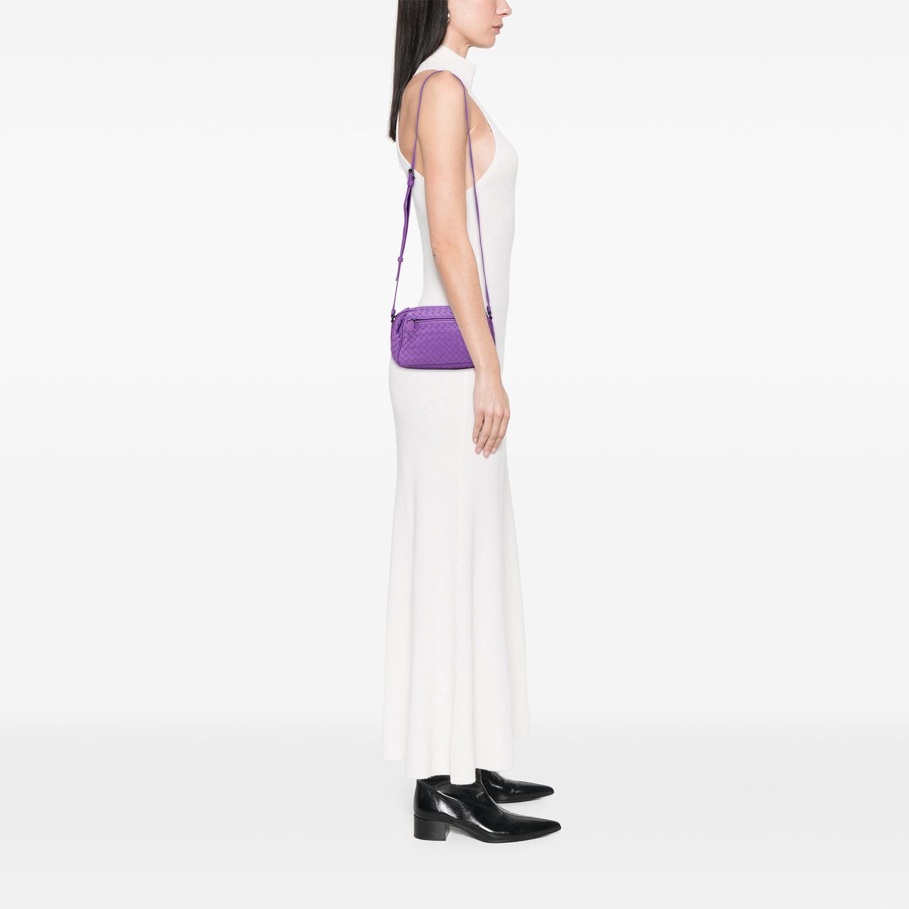 Bottega Veneta Nappa Intrecciato Crossbody Paars