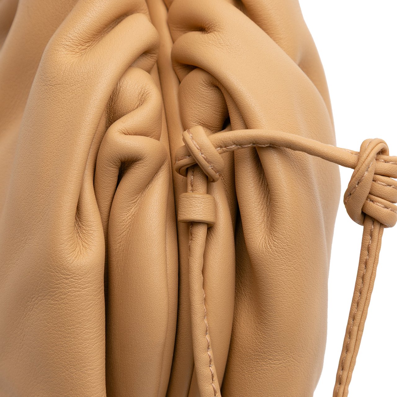 Bottega Veneta Lambskin The Mini Pouch Crossbody Bruin