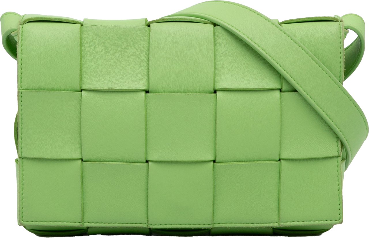 Bottega Veneta Nappa Intrecciato Cassette Crossbody Groen