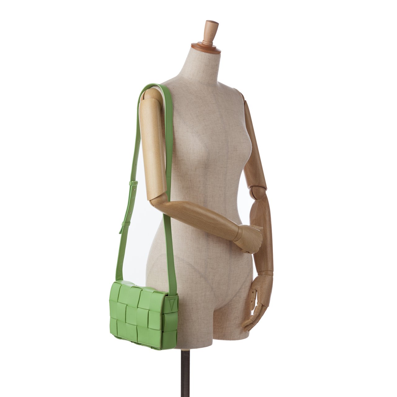 Bottega Veneta Nappa Intrecciato Cassette Crossbody Groen