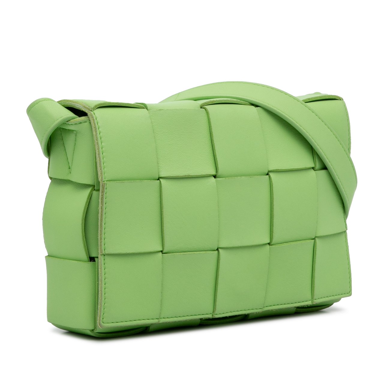Bottega Veneta Nappa Intrecciato Cassette Crossbody Groen