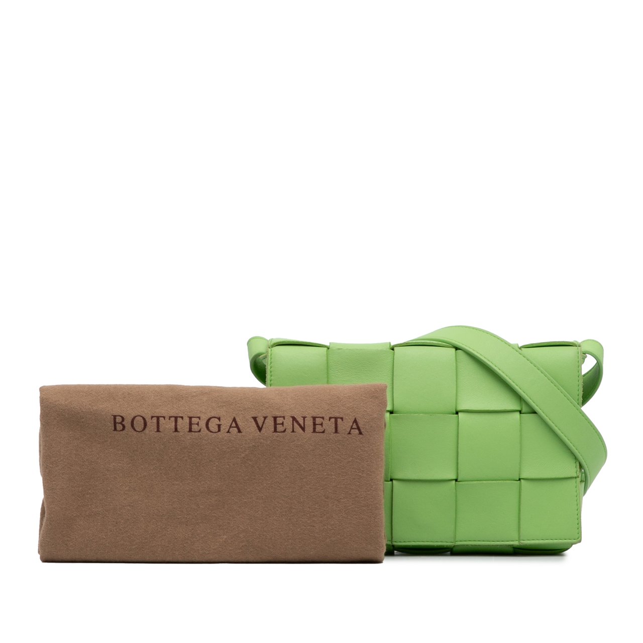 Bottega Veneta Nappa Intrecciato Cassette Crossbody Groen