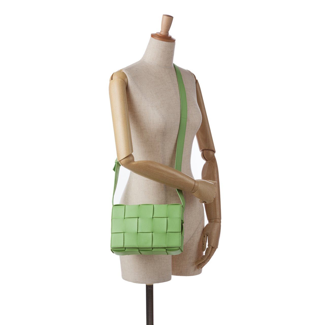 Bottega Veneta Nappa Intrecciato Cassette Crossbody Groen