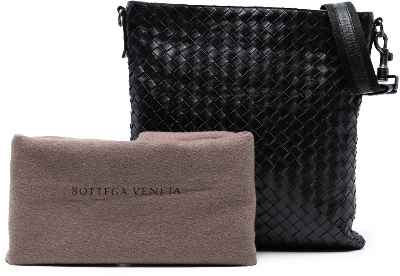 Bottega Veneta Nappa Intrecciato VN Crossbody Zwart