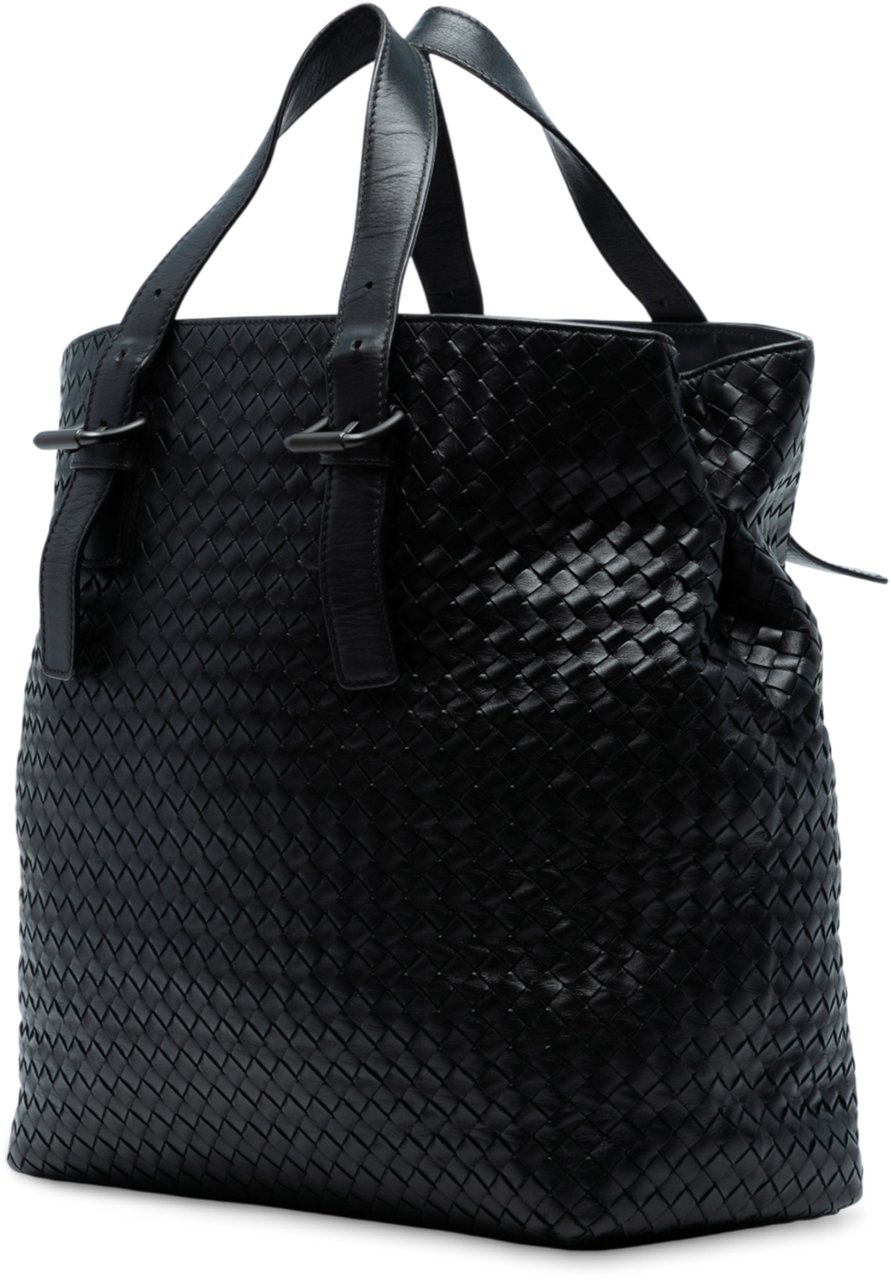 Bottega Veneta Nappa Intrecciato Belted Tote Zwart
