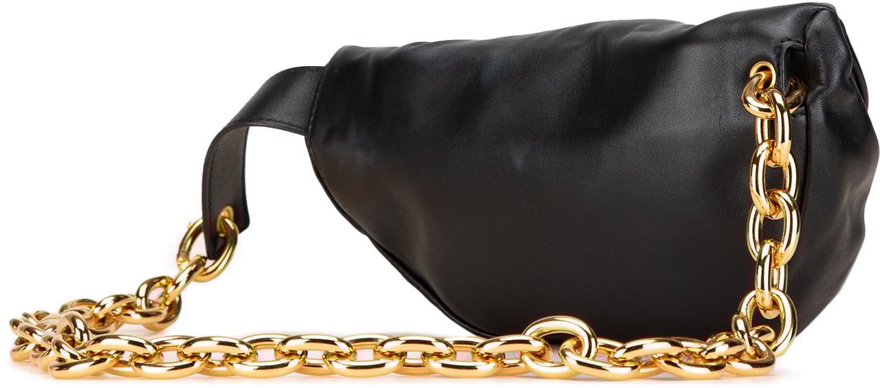 Bottega Veneta Lambskin Belt Chain Pouch Zwart