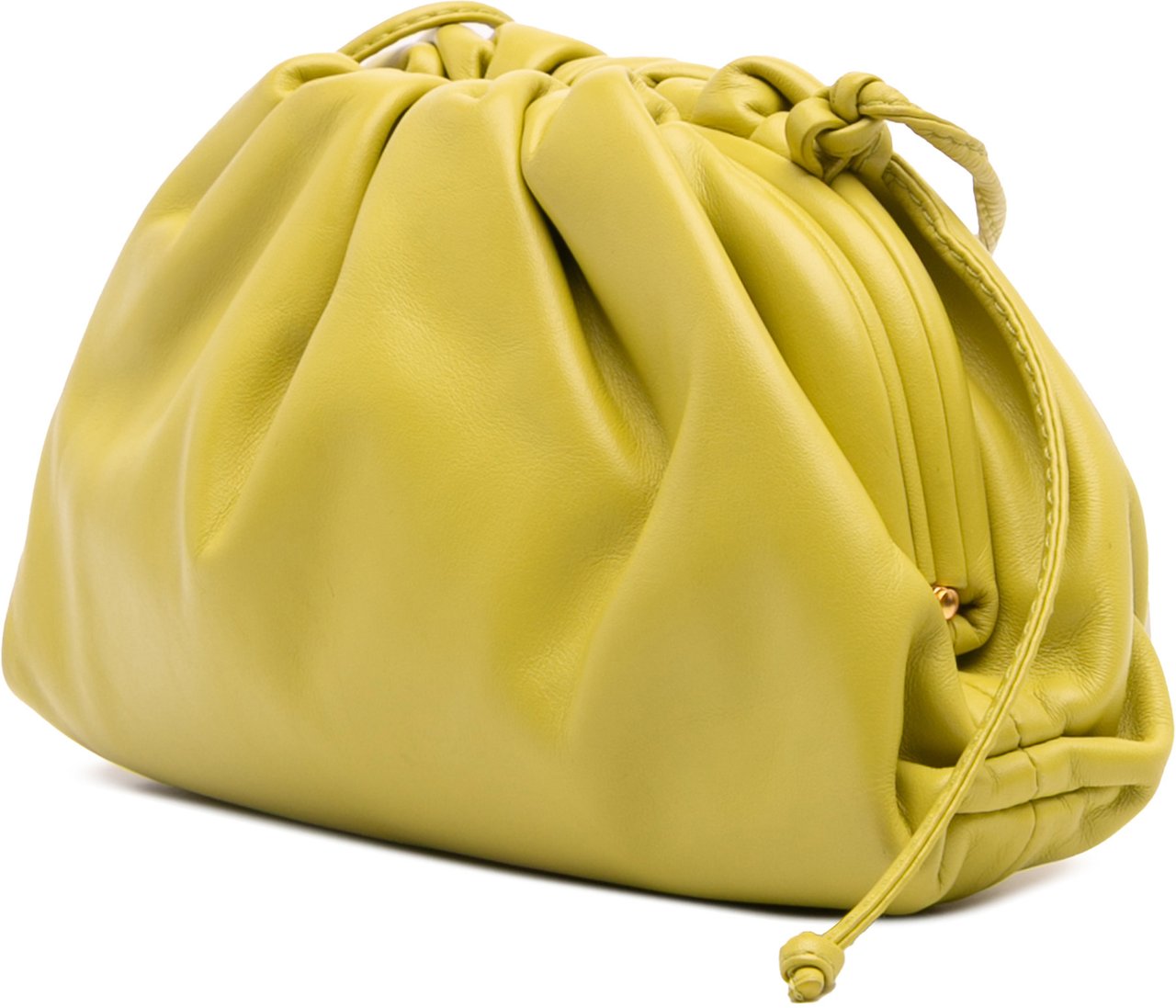 Bottega Veneta Lambskin The Mini Pouch Crossbody Geel