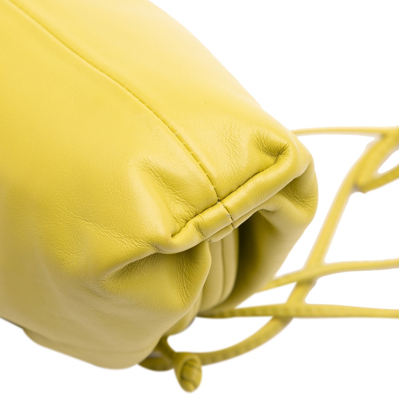 Bottega Veneta Lambskin The Mini Pouch Crossbody Geel