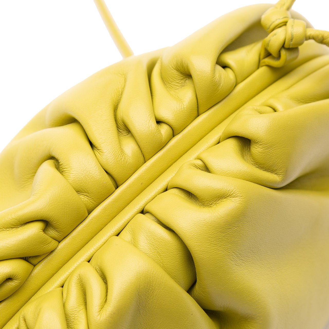 Bottega Veneta Lambskin The Mini Pouch Crossbody Geel