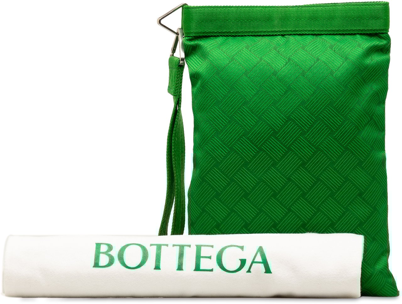 Bottega Veneta Nylon Wrist Pouch Groen