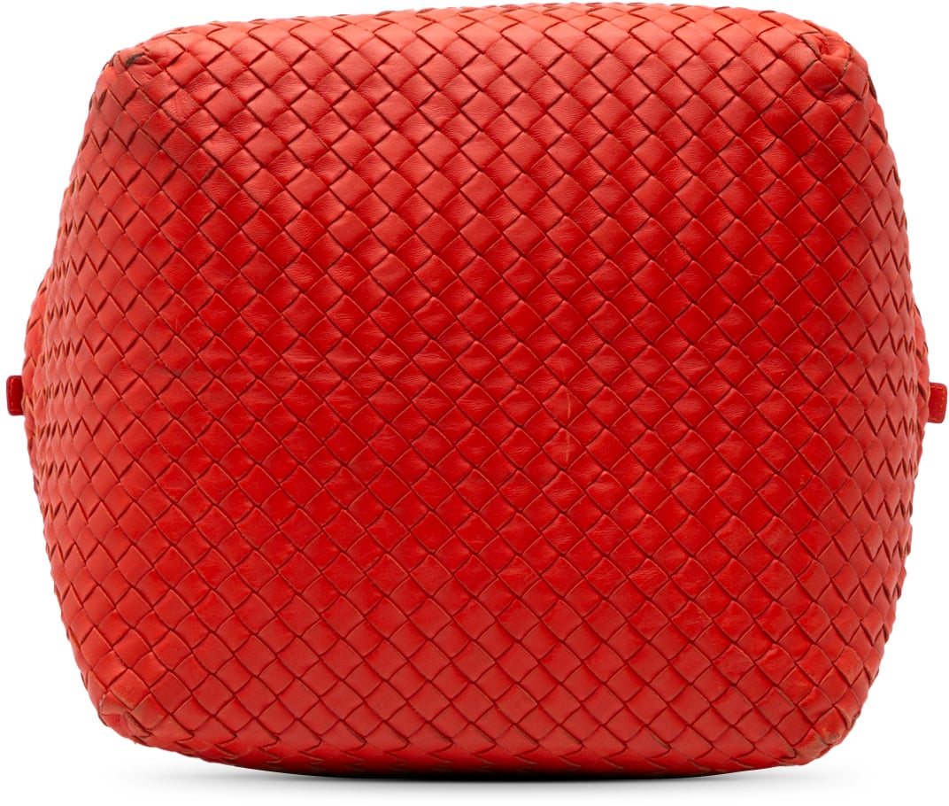 Bottega Veneta Nappa Intrecciato Cube Shoulder Bag Rood