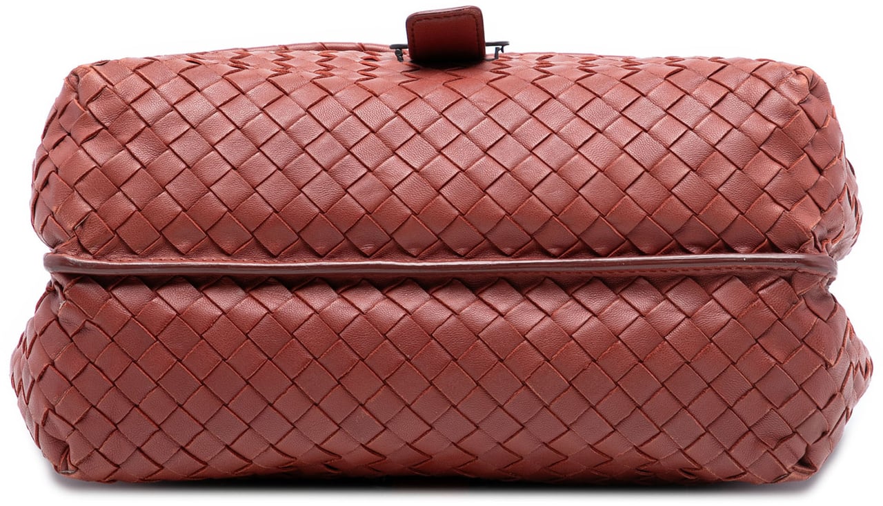 Bottega Veneta Nappa Intrecciato Double Sided Flap Messenger Bag Rood