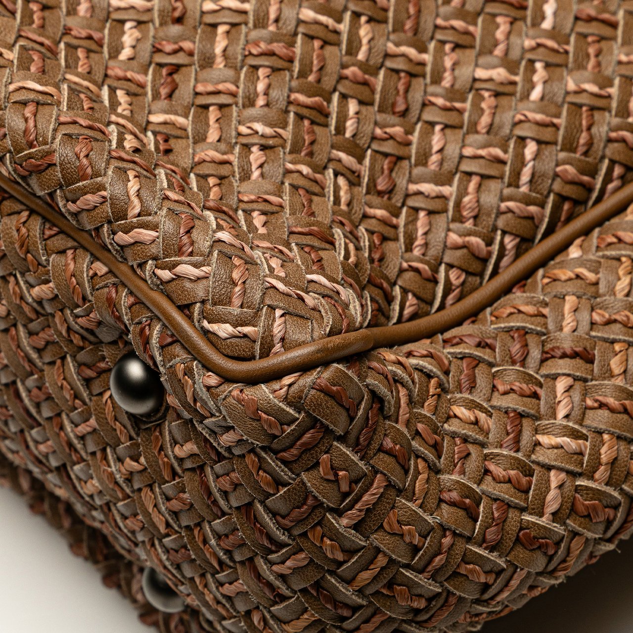 Bottega Veneta Calfskin Intrecciato Paglia Tote Bruin