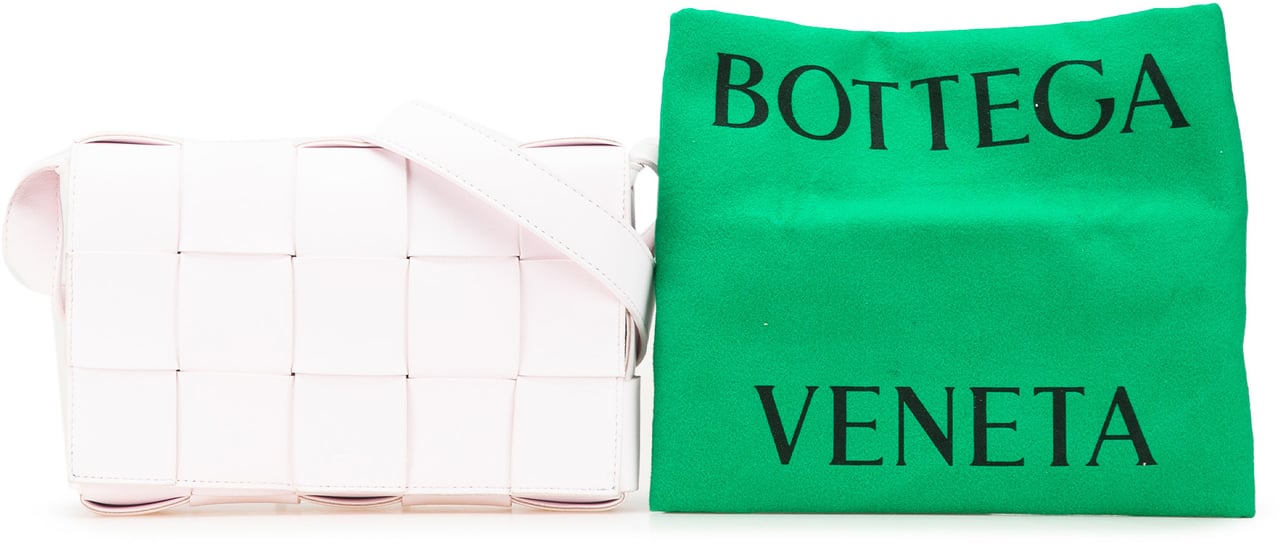 Bottega Veneta Nappa Intrecciato Cassette Crossbody Roze