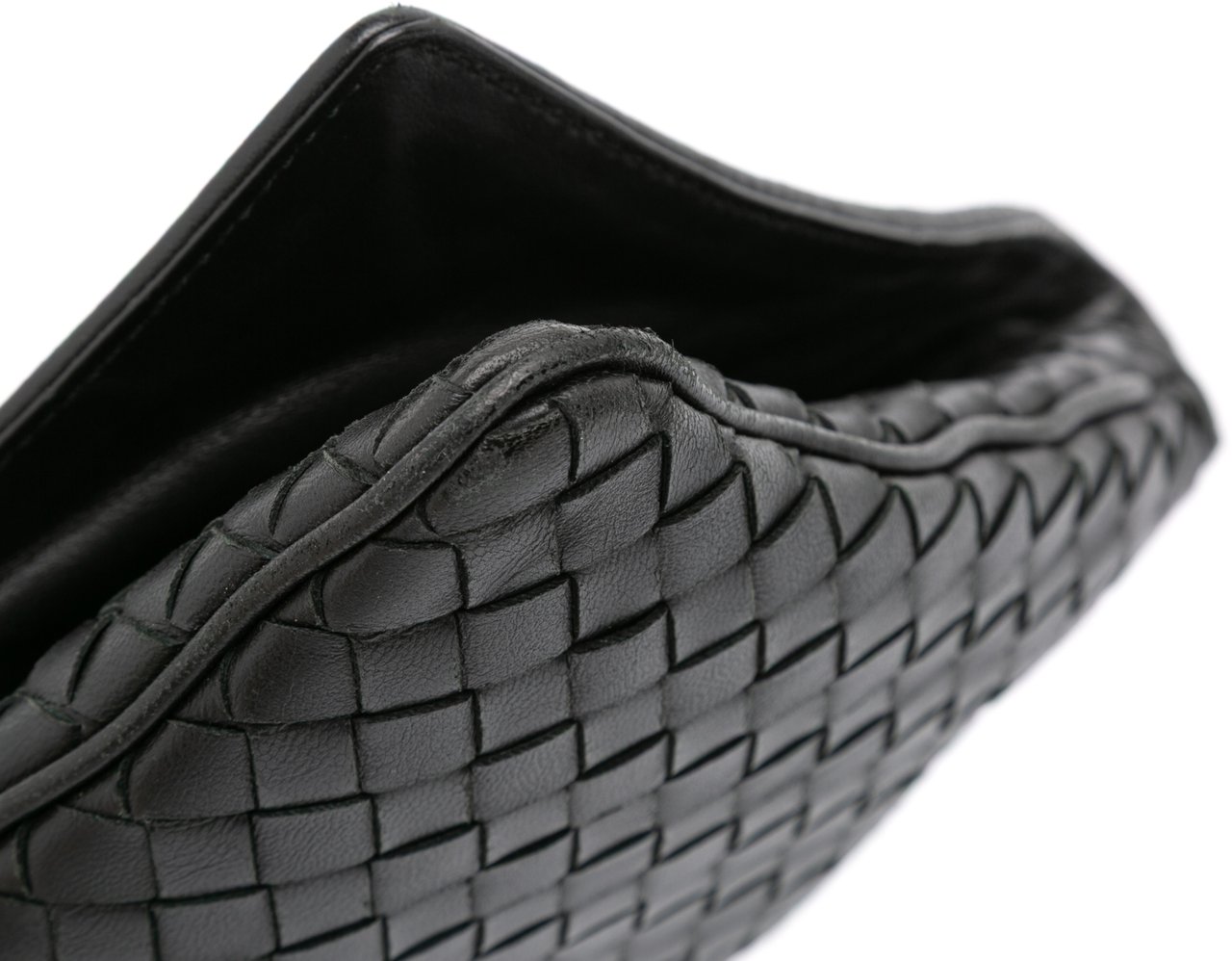 Bottega Veneta Nappa Intrecciato Flap Crossbody Zwart