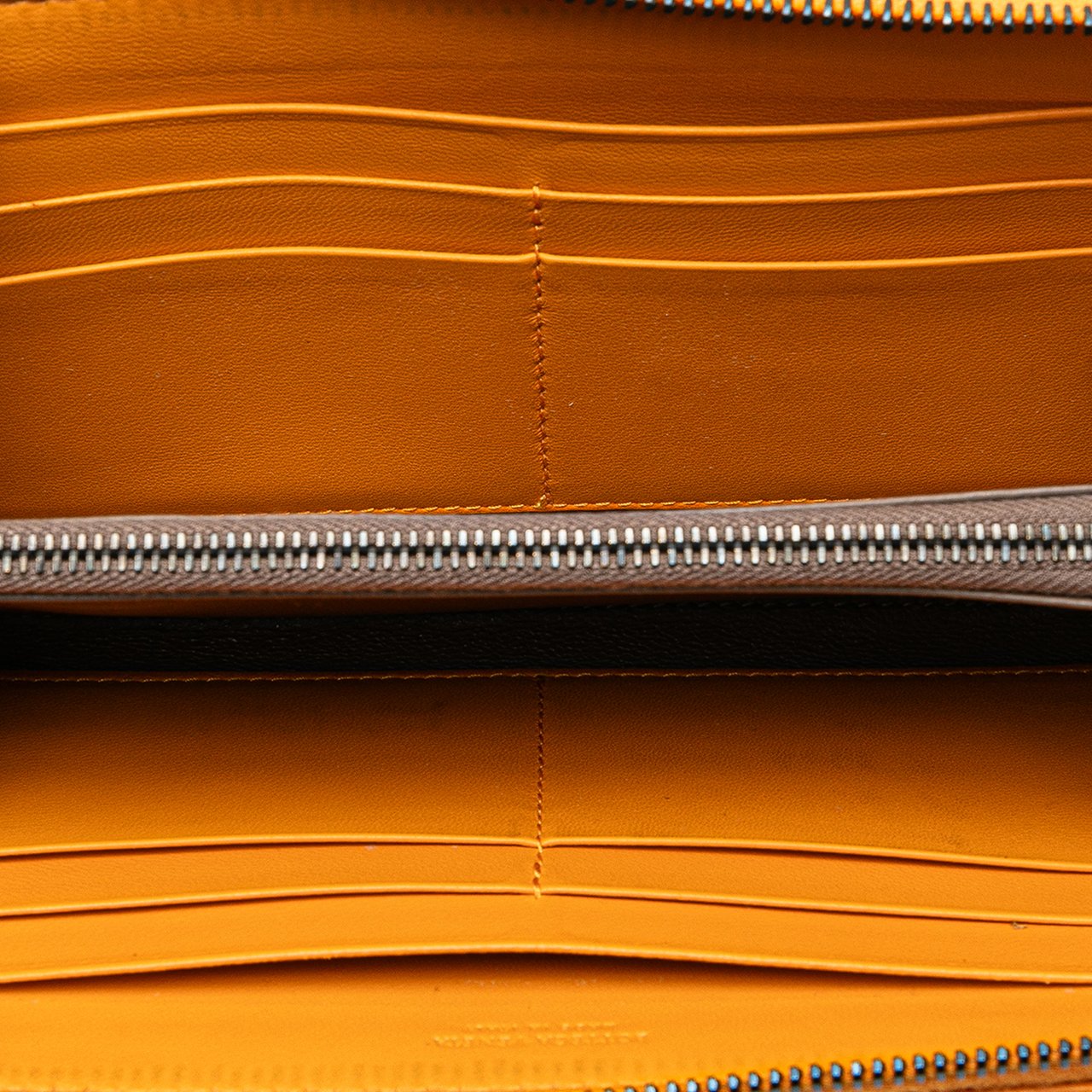 Bottega Veneta Leather Intrecciato Zip Around Wallet Oranje