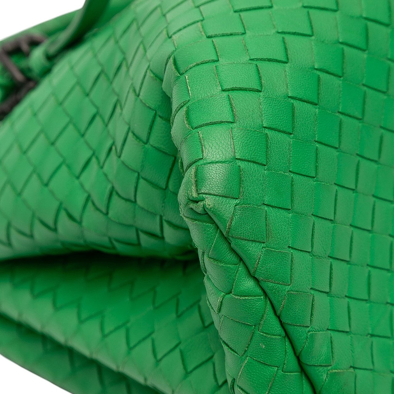 Bottega Veneta Small Nappa Intrecciato Roma Satchel Groen