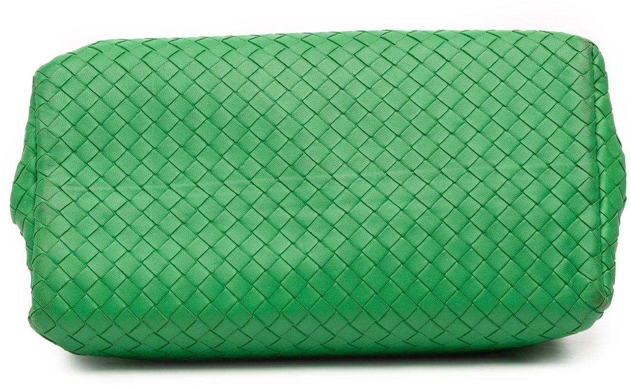 Bottega Veneta Small Nappa Intrecciato Roma Satchel Groen