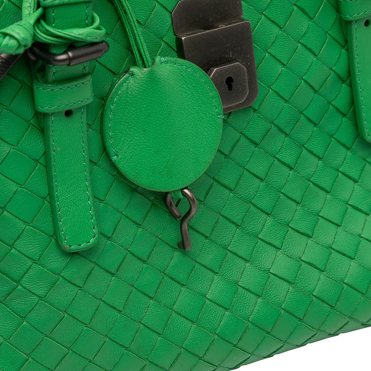 Bottega Veneta Small Nappa Intrecciato Roma Satchel Groen