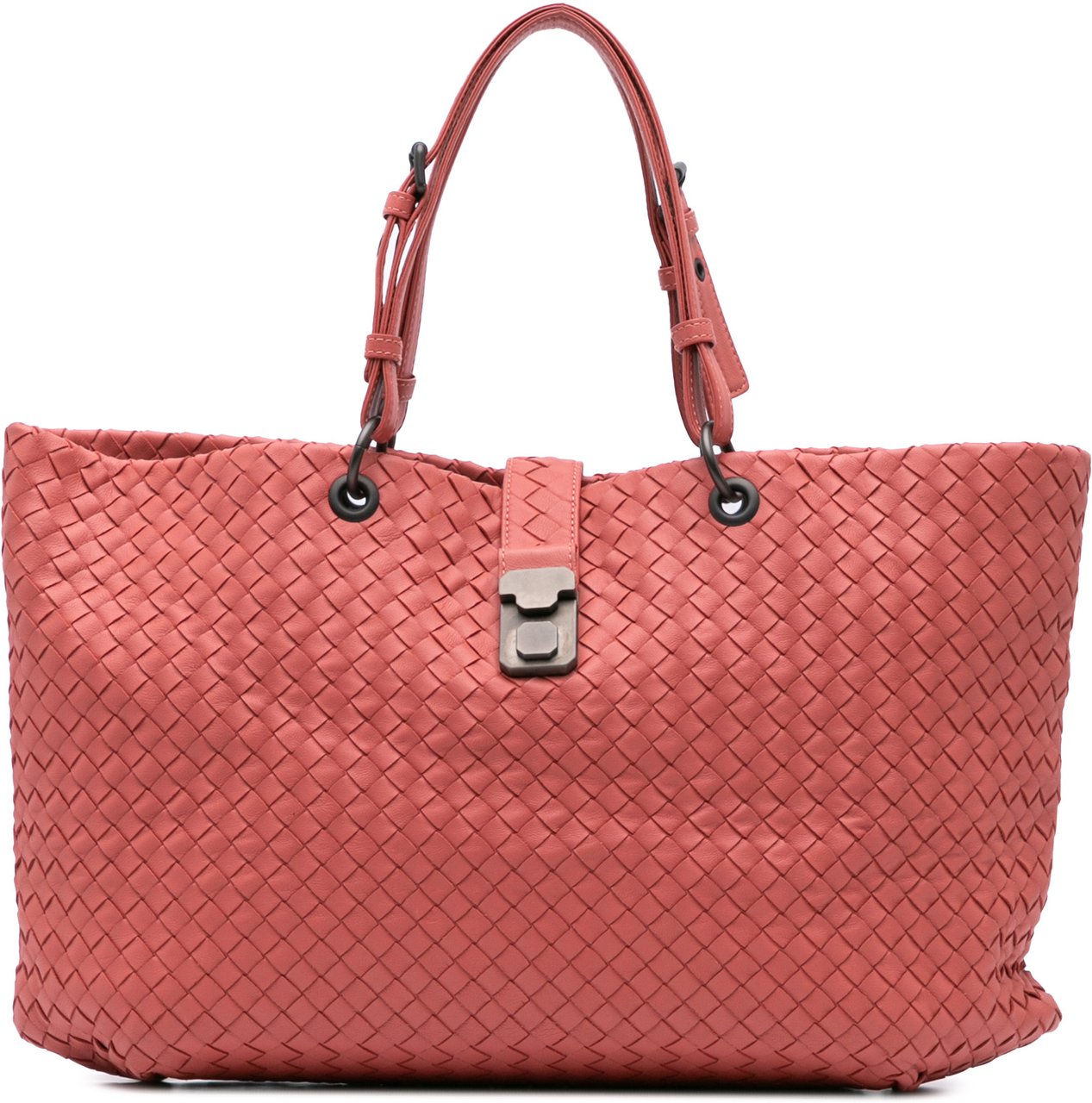 Bottega Veneta Medium Nappa Intrecciato Capri Tote Rood