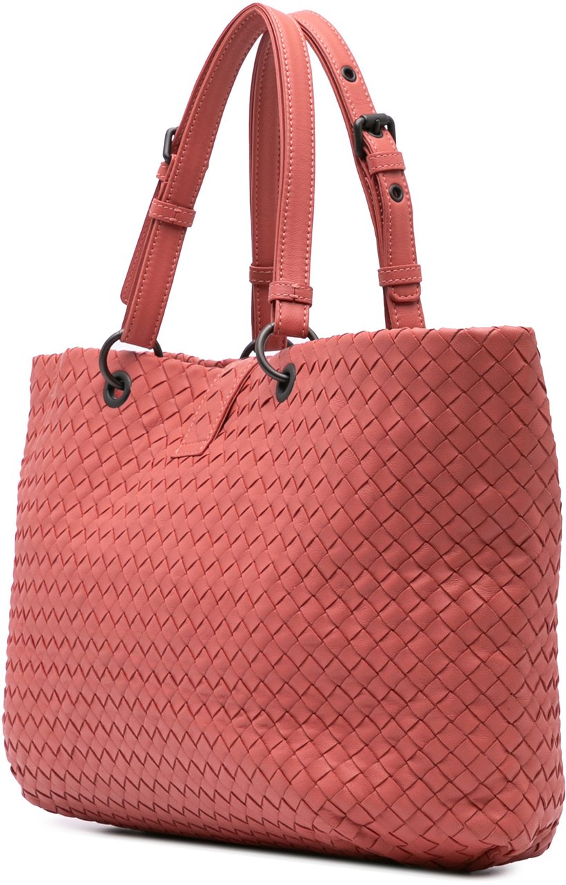 Bottega Veneta Medium Nappa Intrecciato Capri Tote Rood