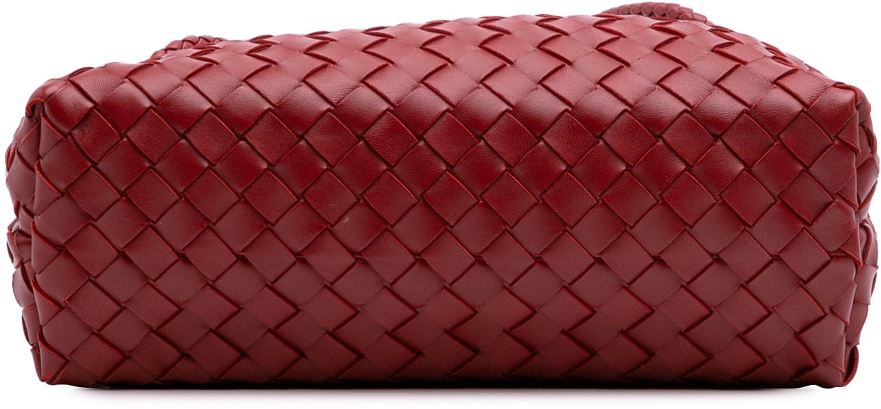 Bottega Veneta Lambskin Intrecciato East West Andiamo Top Handle Bag Rood