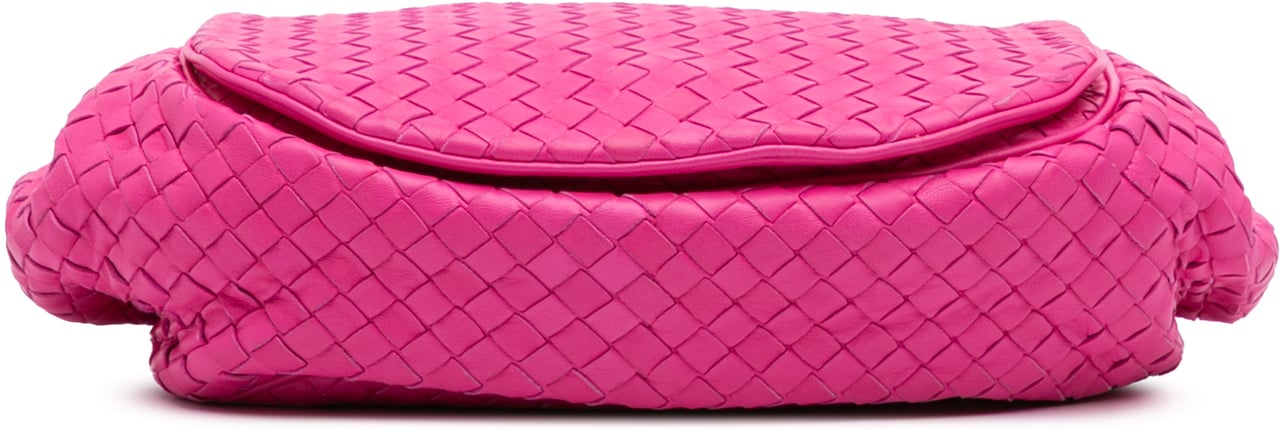 Bottega Veneta Nappa Intrecciato Flap Crossbody Roze