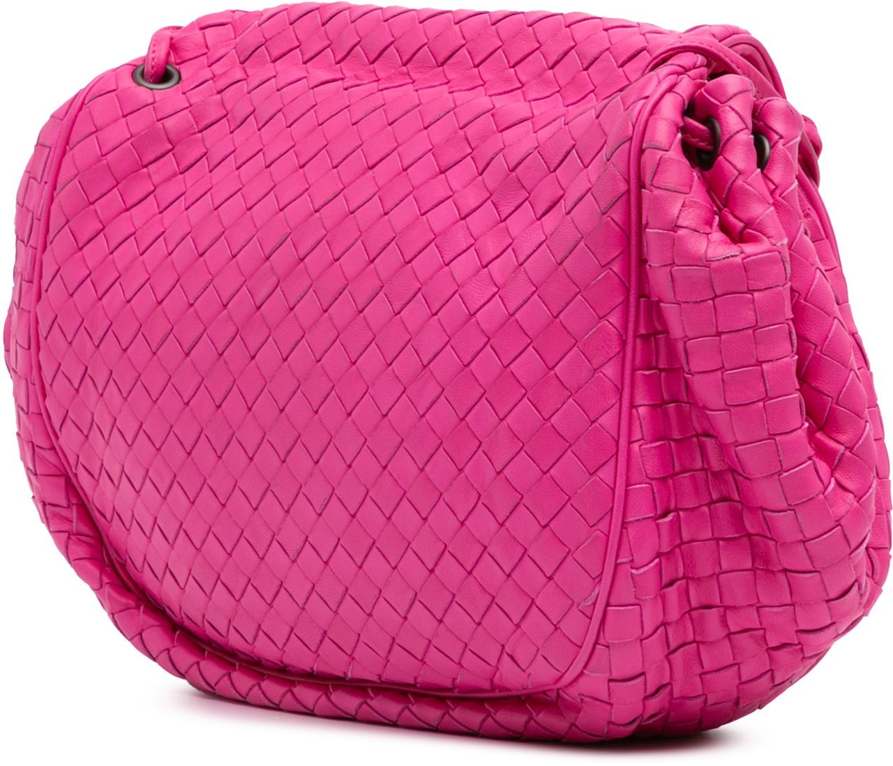 Bottega Veneta Nappa Intrecciato Flap Crossbody Roze