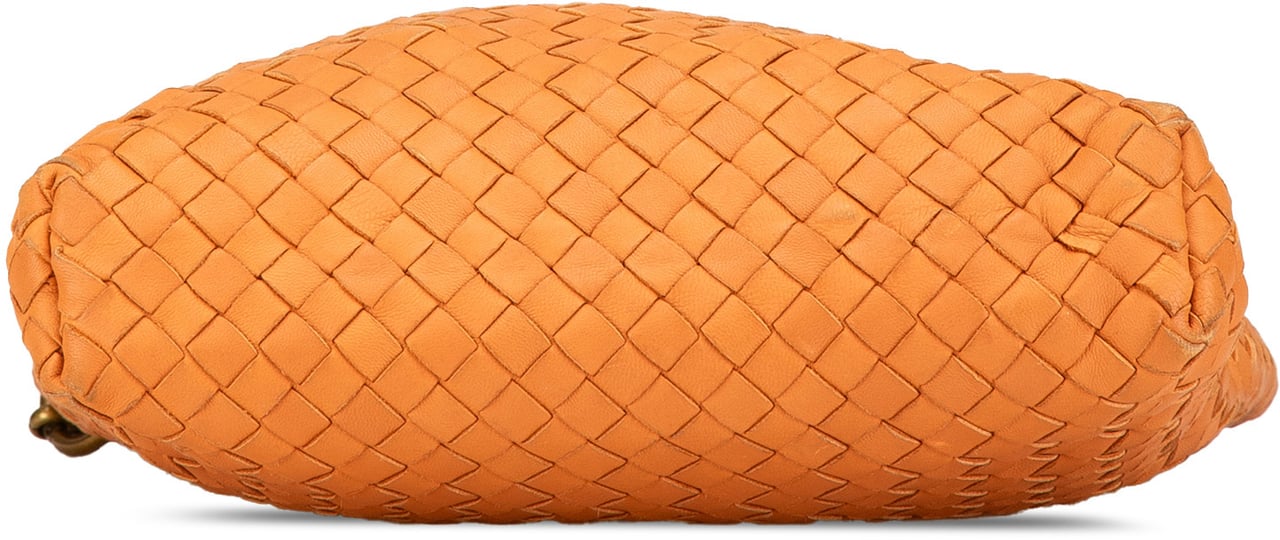 Bottega Veneta Leather Intrecciato Crossbody Oranje