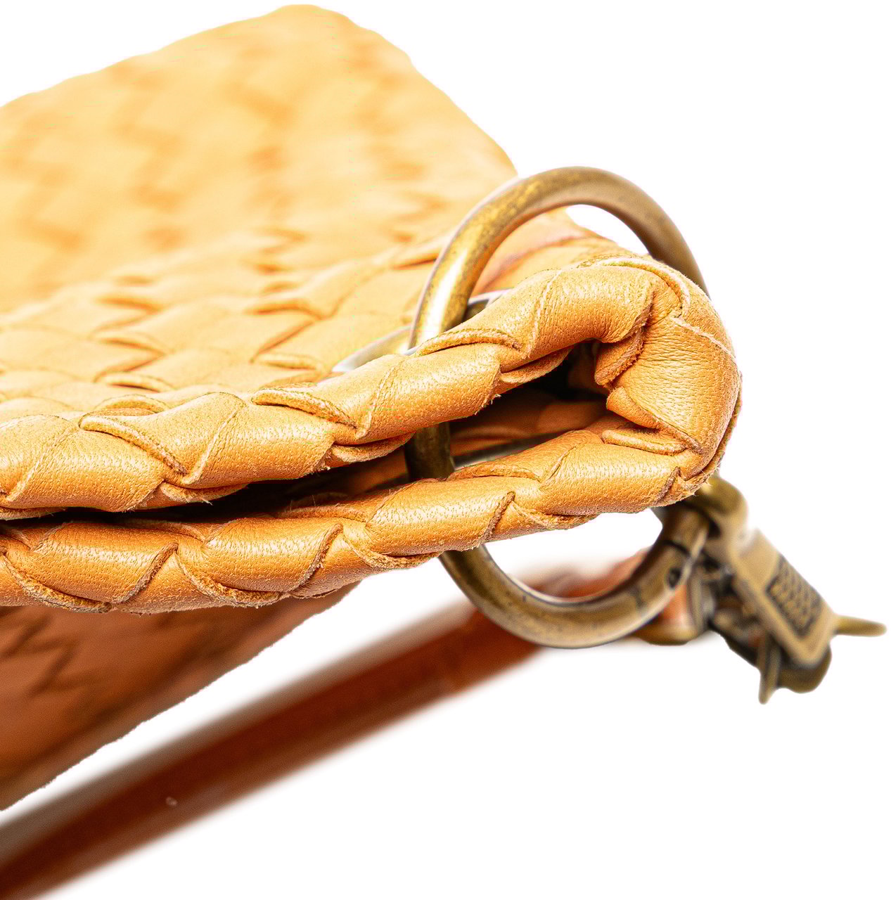 Bottega Veneta Leather Intrecciato Crossbody Oranje