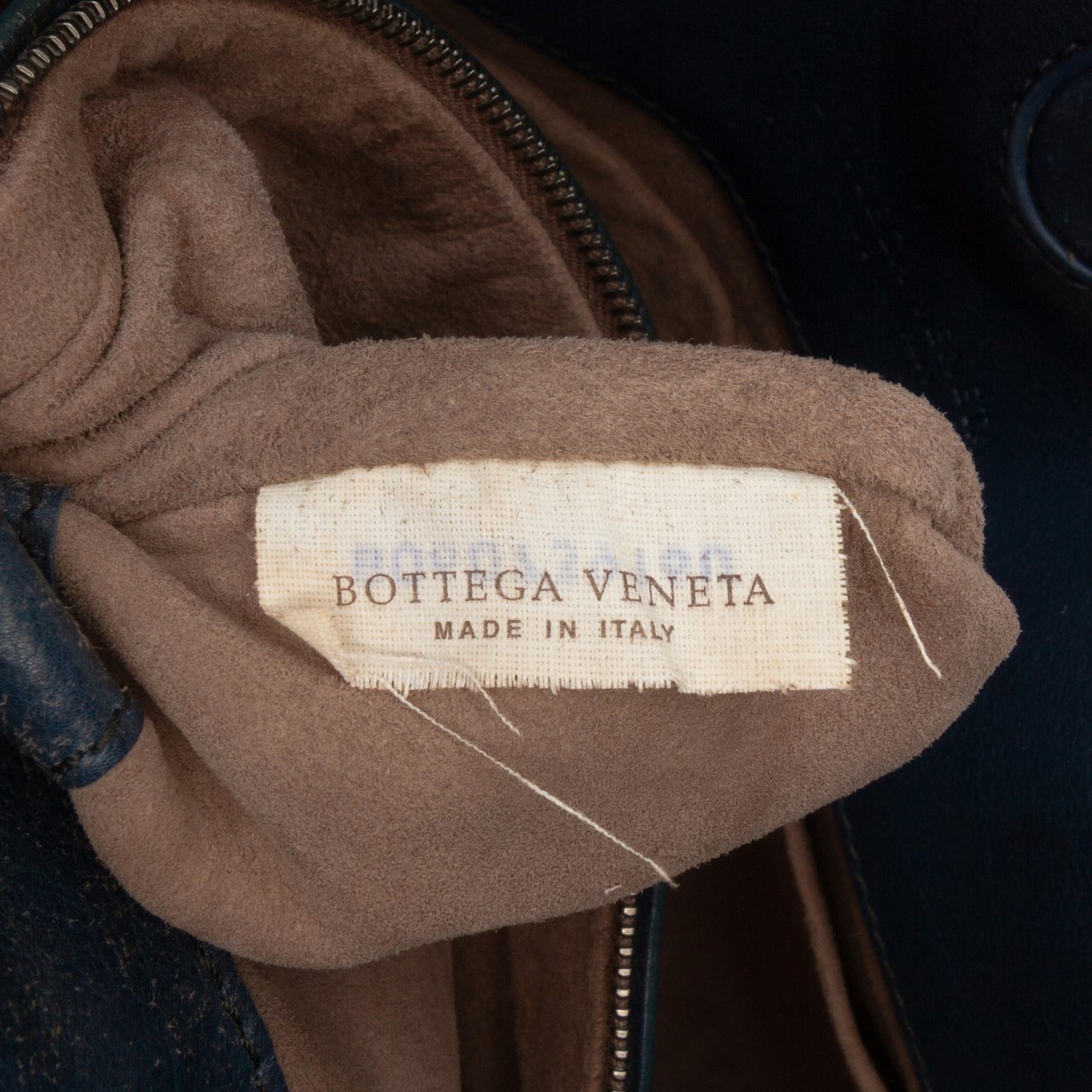 Bottega Veneta Intrecciato Trimmed Nappa Crossbody Blauw