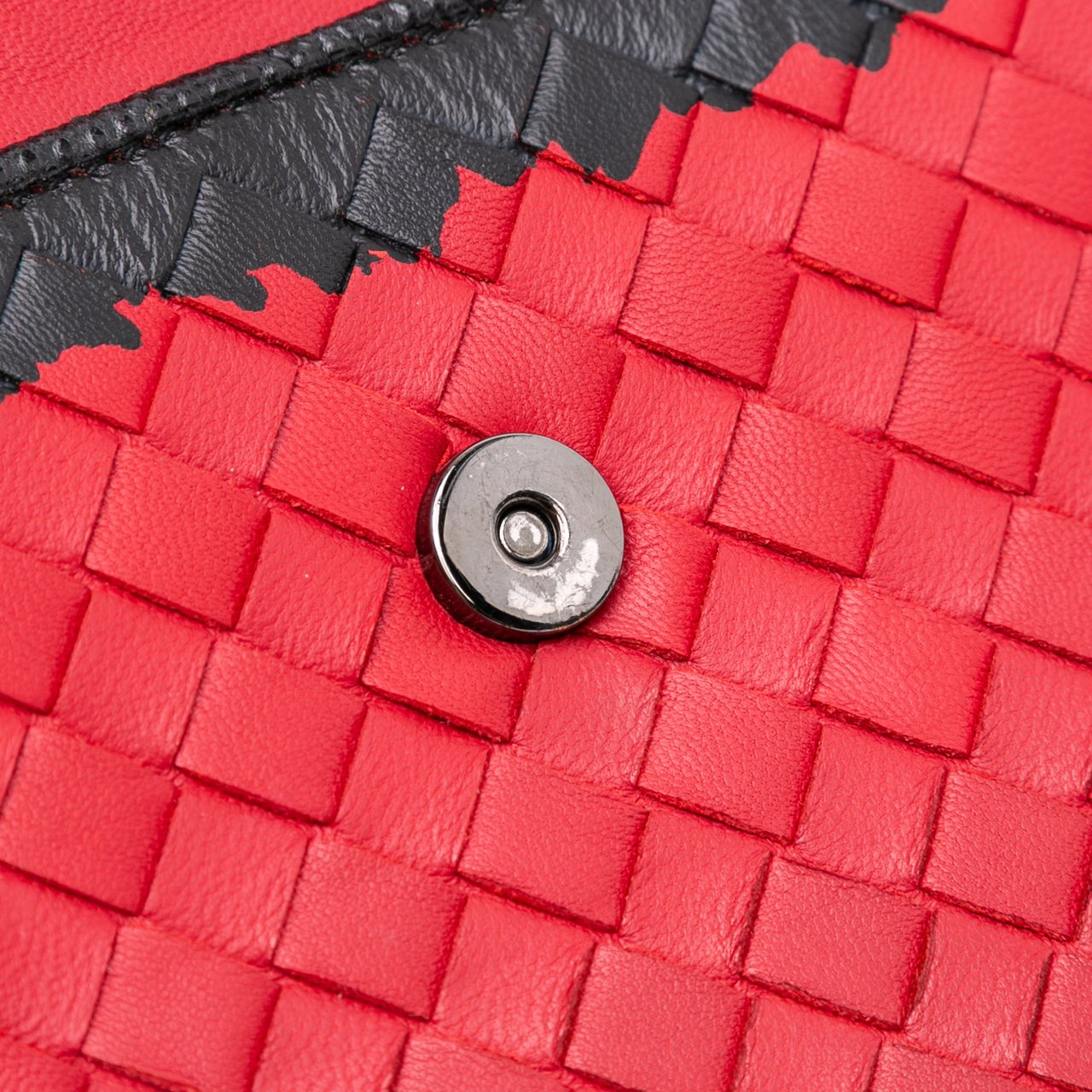 Bottega Veneta Nappa Intrecciato Glass Shoulder Bag Rood