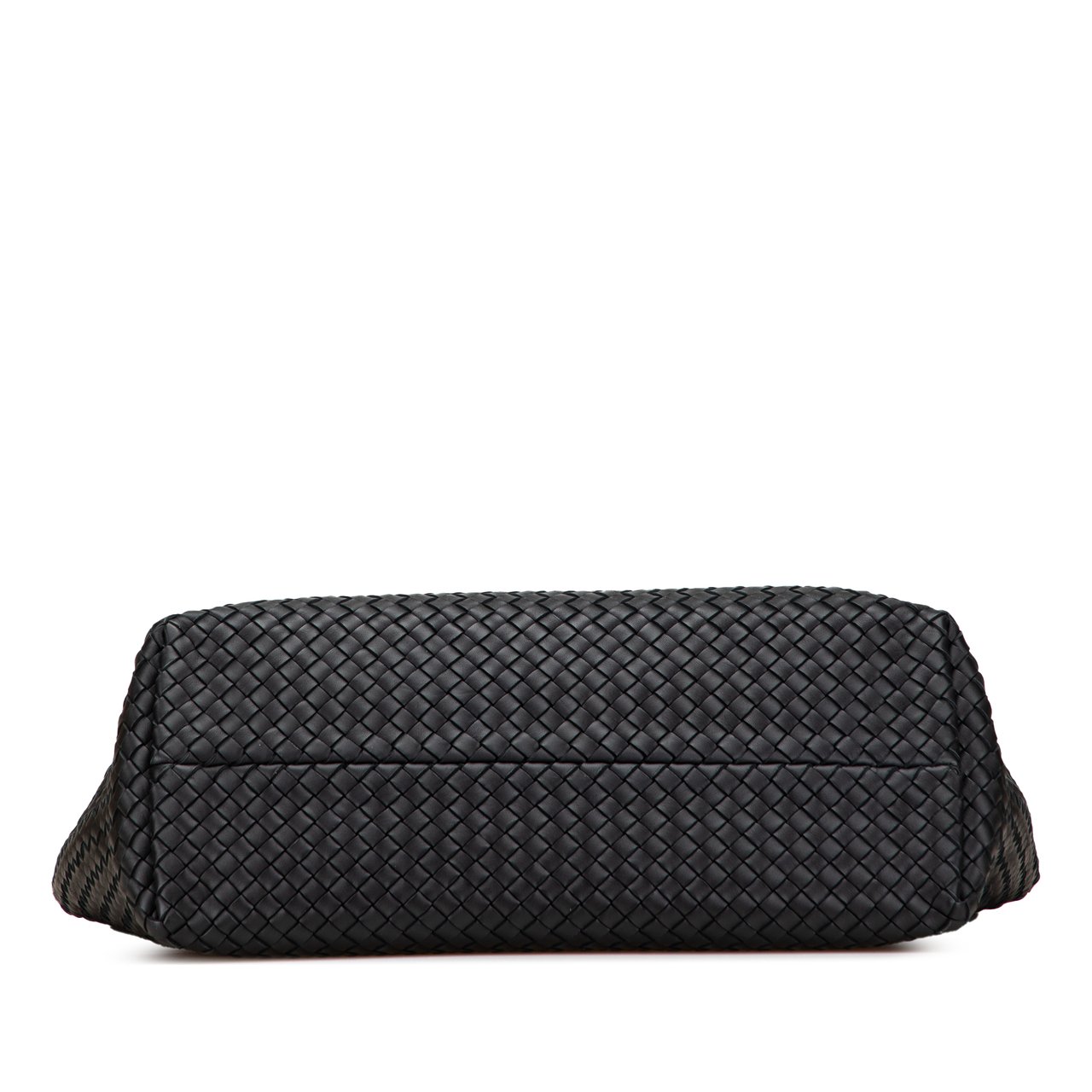 Bottega Veneta Medium Lambskin Intreccio Cabat Tote Zwart
