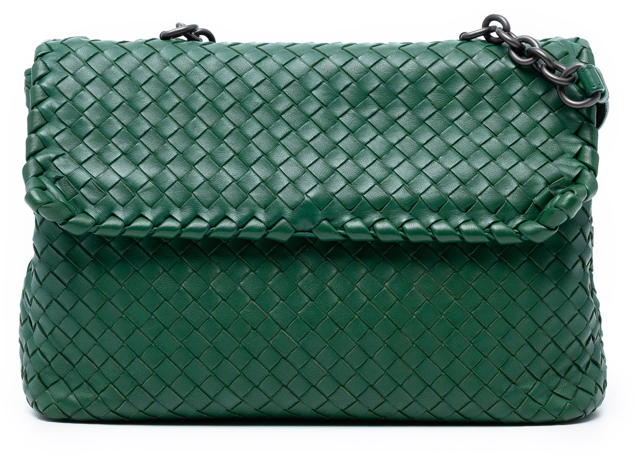 Bottega Veneta Medium Nappa Intrecciato Olimpia Shoulder Bag Groen