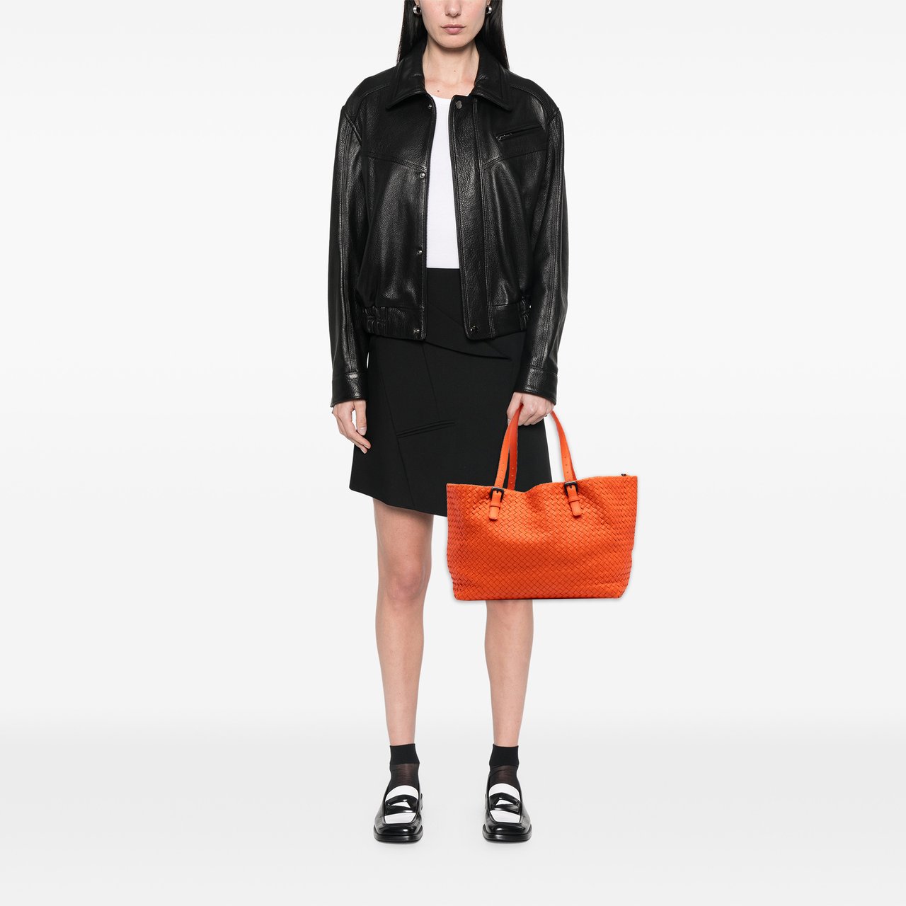 Bottega Veneta Large Nappa Intrecciato Cesta Tote Oranje