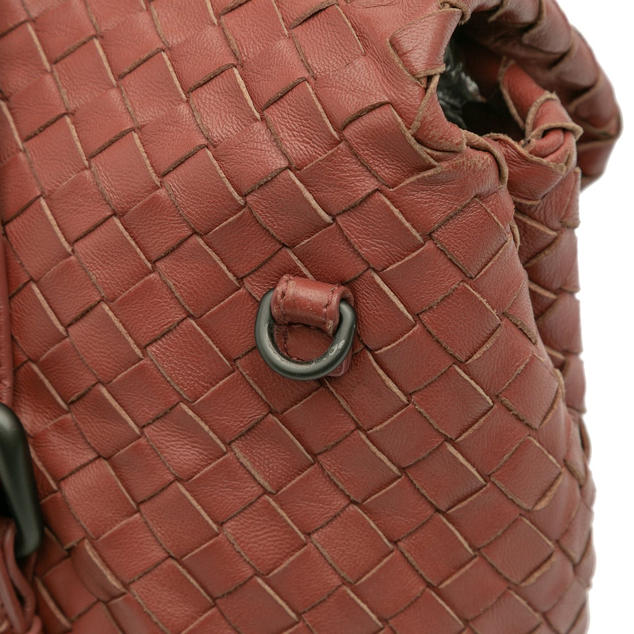 Bottega Veneta Nappa Intrecciato Flap Satchel Rood