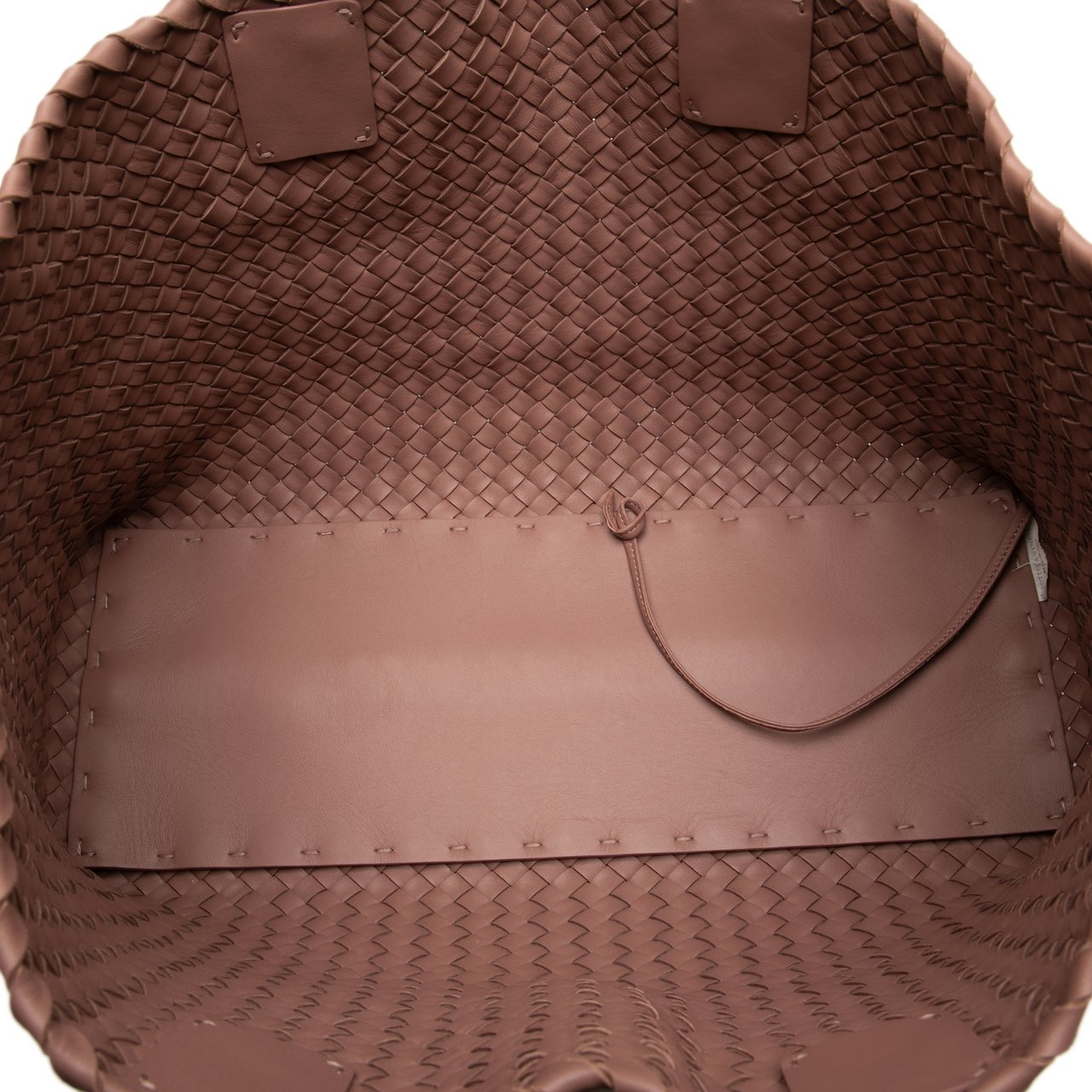 Bottega Veneta Medium Lambskin Intreccio Cabat Tote Roze