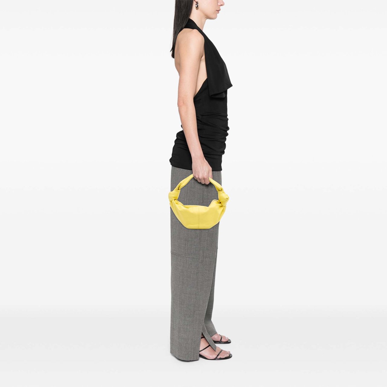 Bottega Veneta Mini Calfskin Double Knot Geel