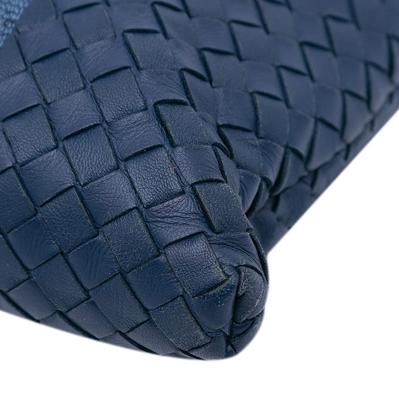 Bottega Veneta Leather Intrecciato Crossbody Blauw