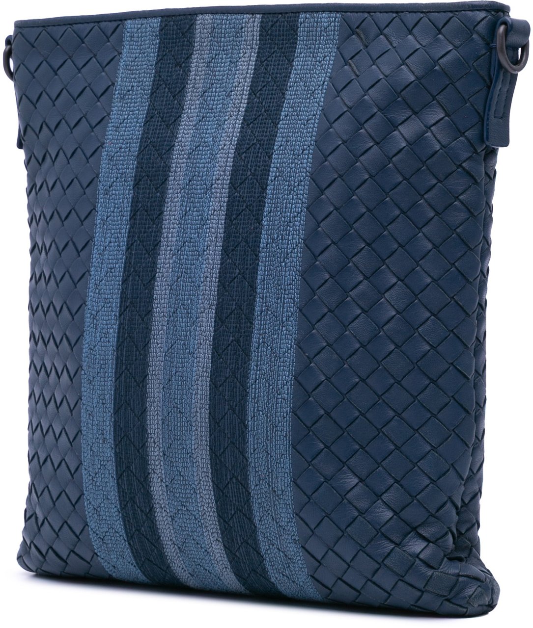 Bottega Veneta Leather Intrecciato Crossbody Blauw