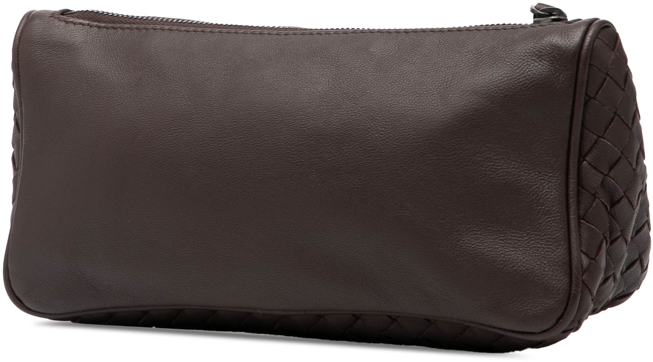 Bottega Veneta Intrecciato Trimmed Nappa Zipped Pouch Bruin