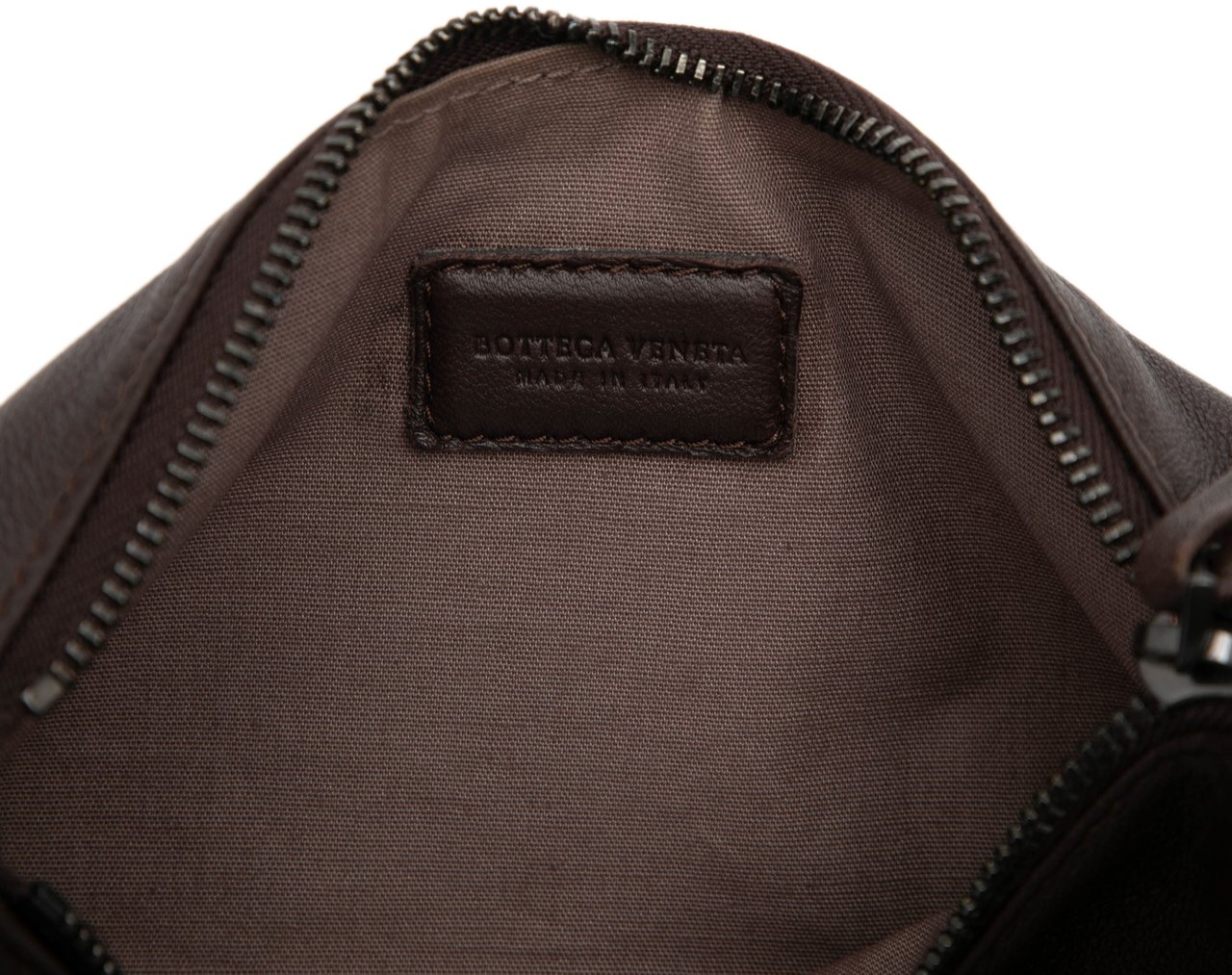 Bottega Veneta Intrecciato Trimmed Nappa Zipped Pouch Bruin