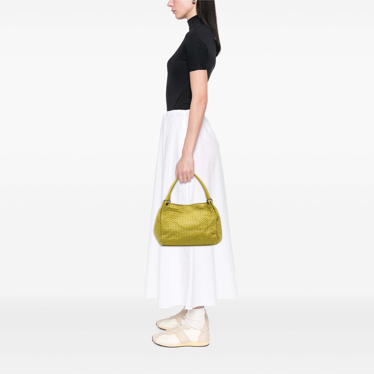 Bottega Veneta Nappa Intrecciato Parachute Tote Geel