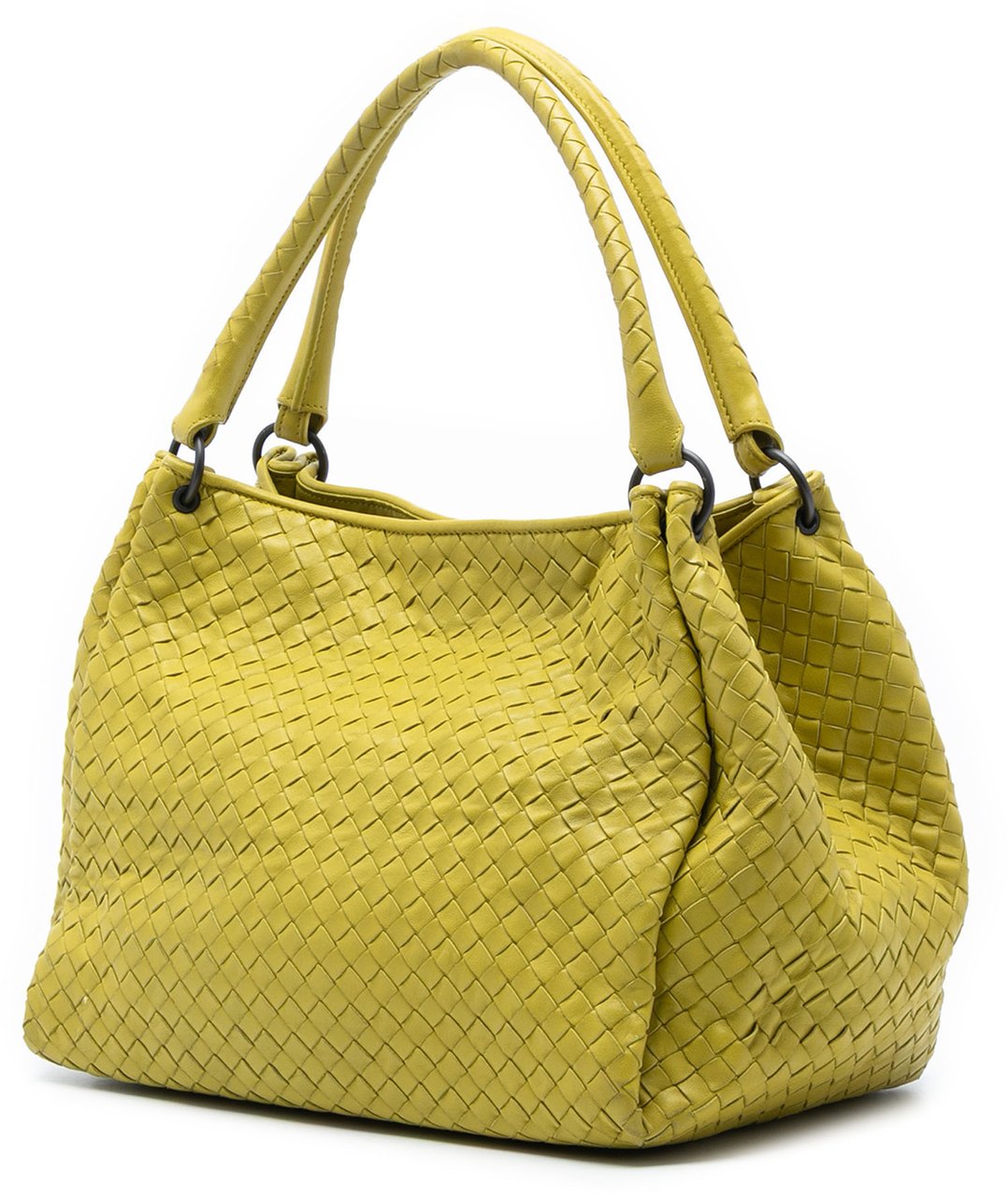 Bottega Veneta Nappa Intrecciato Parachute Tote Geel